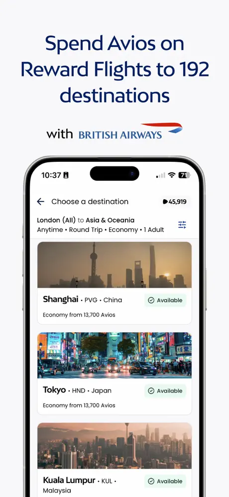 Avios (aka British Airways Executive Club screenshot 3